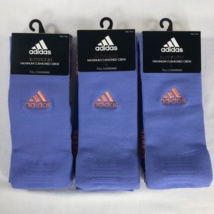 3 Pair Adidas ALPHASKIN Max Cushion Crew Socks Lg